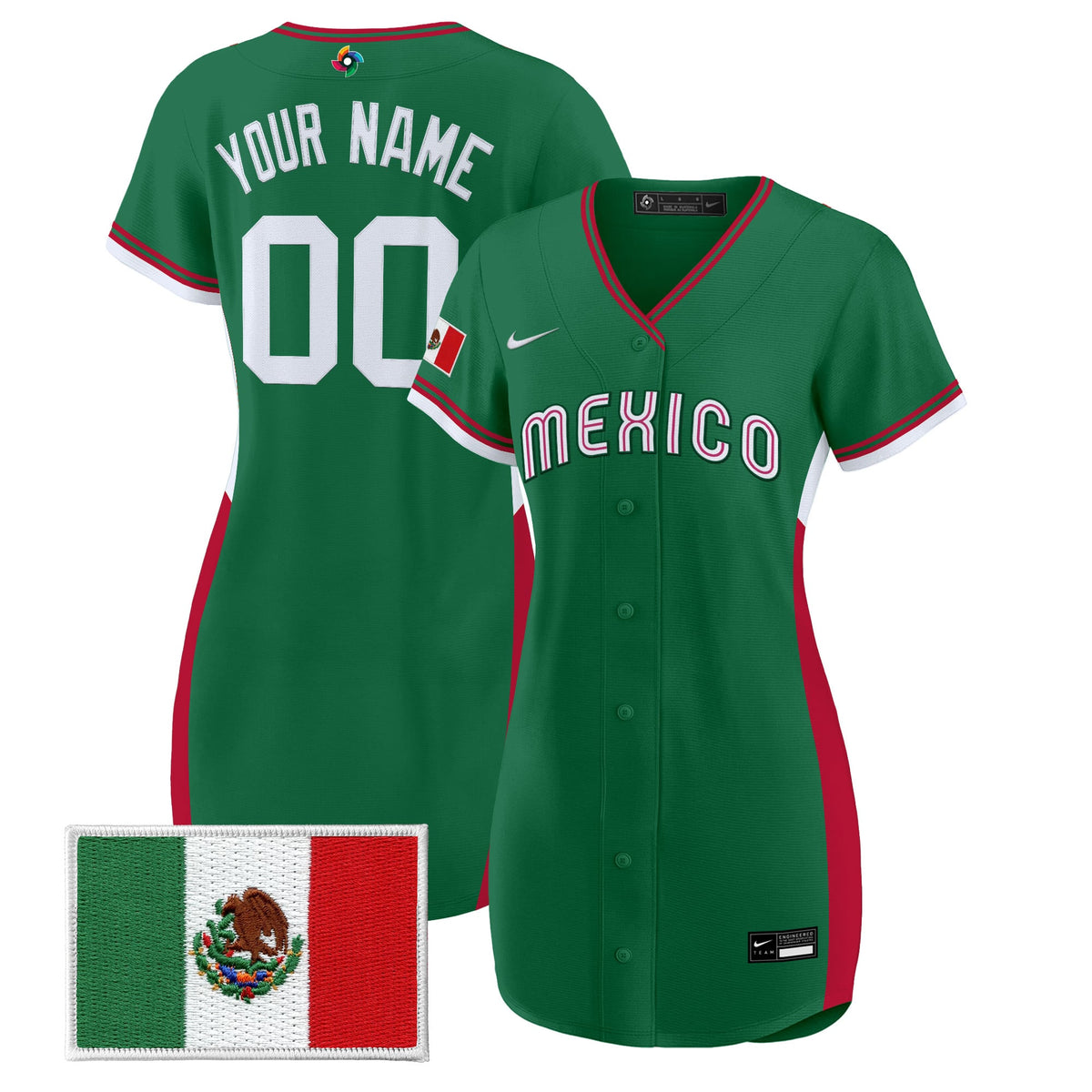 Team Mexico World Baseball Classic Custom Baseball Dress - All Stitched