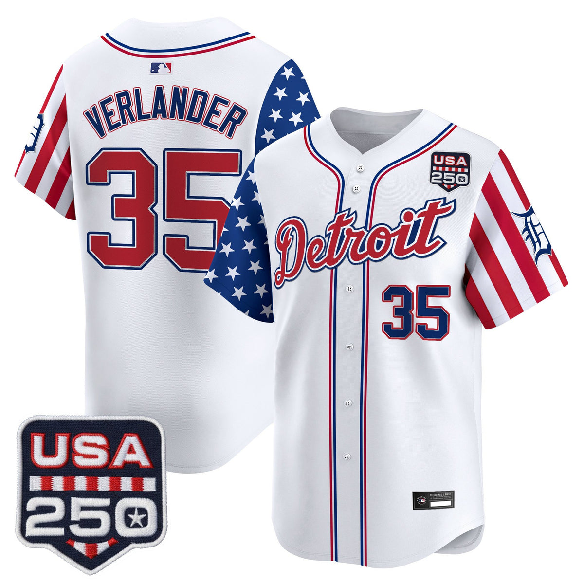Men's Detroit Tigers "America250 Edition" Vapor Premier Limited Jersey - All Stitched