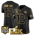 Men's Seattle Seahawks "Super Bowl LX & United States 250th Anniversary Patch" Gold Vapor Limited Jersey - All Stitched