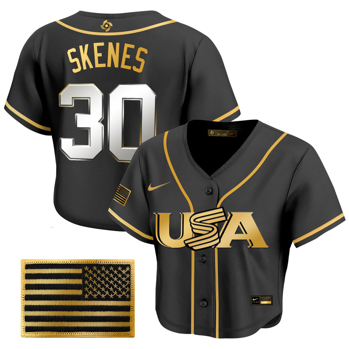 Women's Team USA World Baseball Classic Crop Top Baseball Jersey - All Stitched