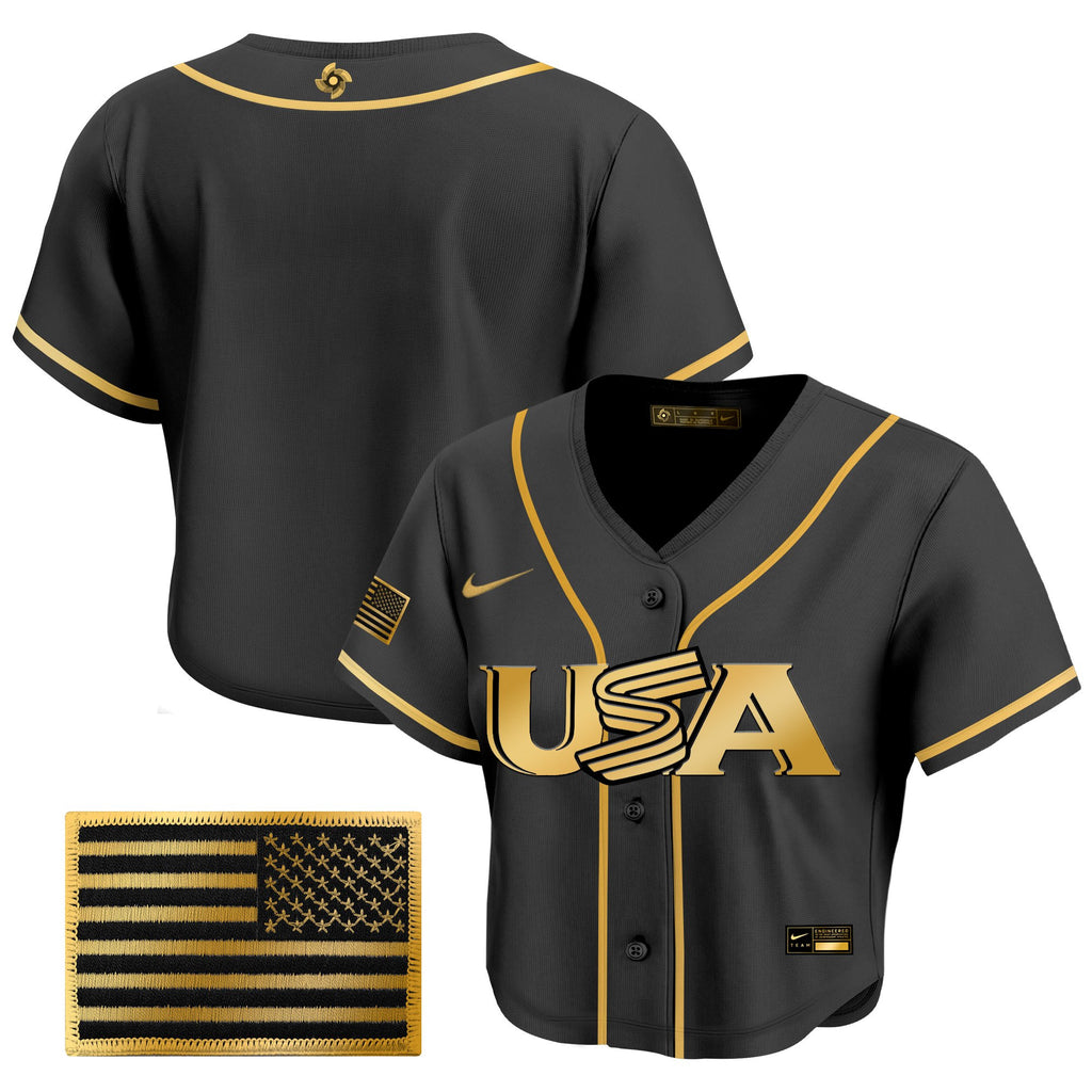 Women's Team USA World Baseball Classic Crop Top Baseball Jersey - All Stitched
