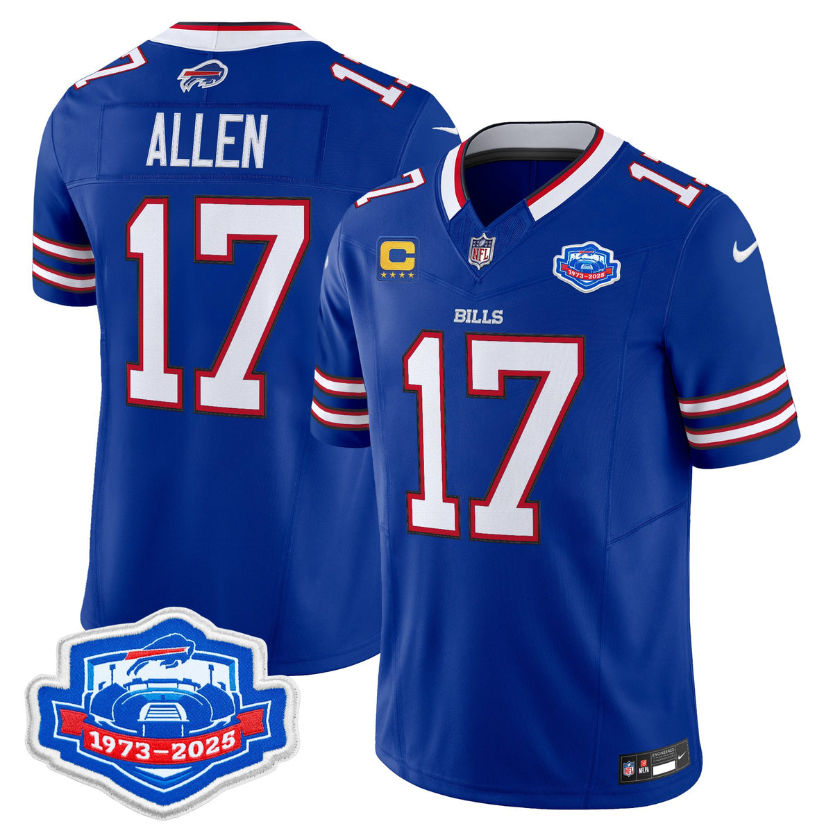 Men's Buffalo Bills 1973 - 2025 Farewell Season Patch Vapor Limited Jersey - All Stitched