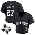 Women's Houston Astros 'Old English Edition' Crop Top Baseball Jersey - All Stitched