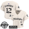 Women's Phillies 'Retro Newspaper Edition' Crop Top Baseball Jersey - All Stitched