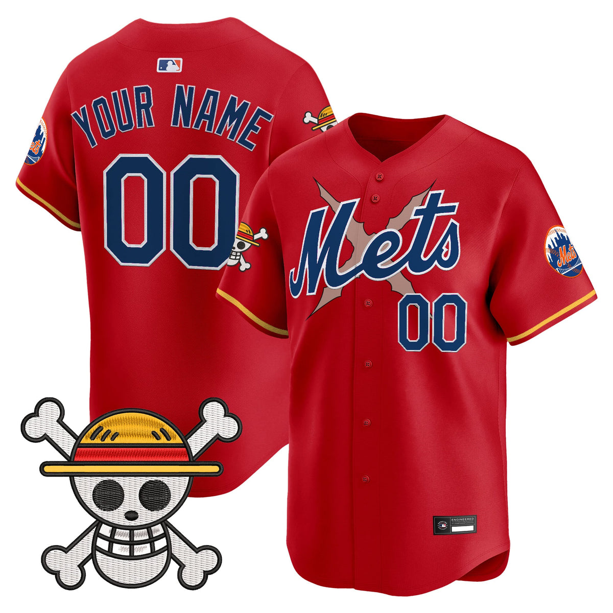 New York Mets x One Piece Vapor Premier Limited Custom Jersey - Stitched