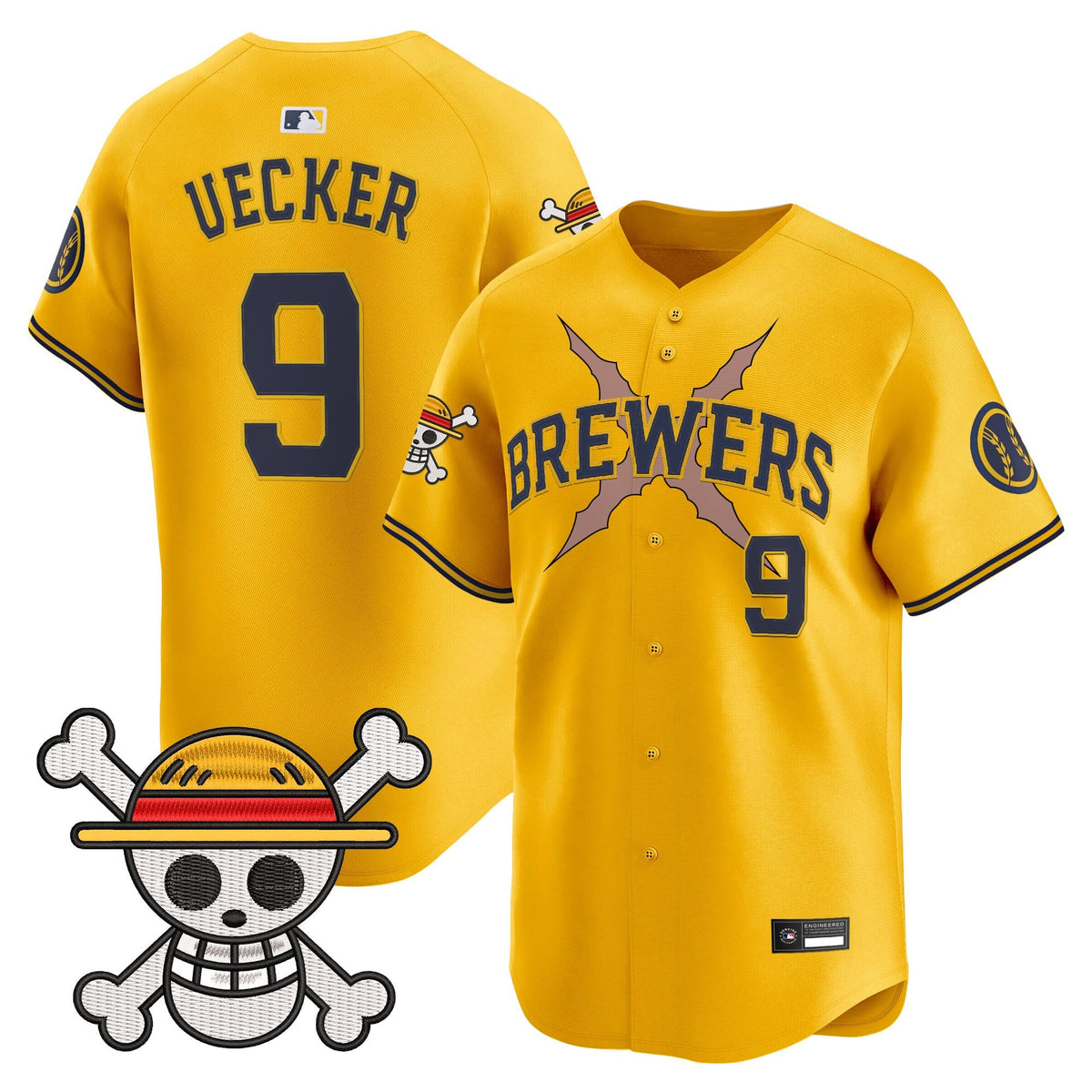 Men's Milwaukee Brewers x One Piece Vapor Premier Limited Jersey - Stitched