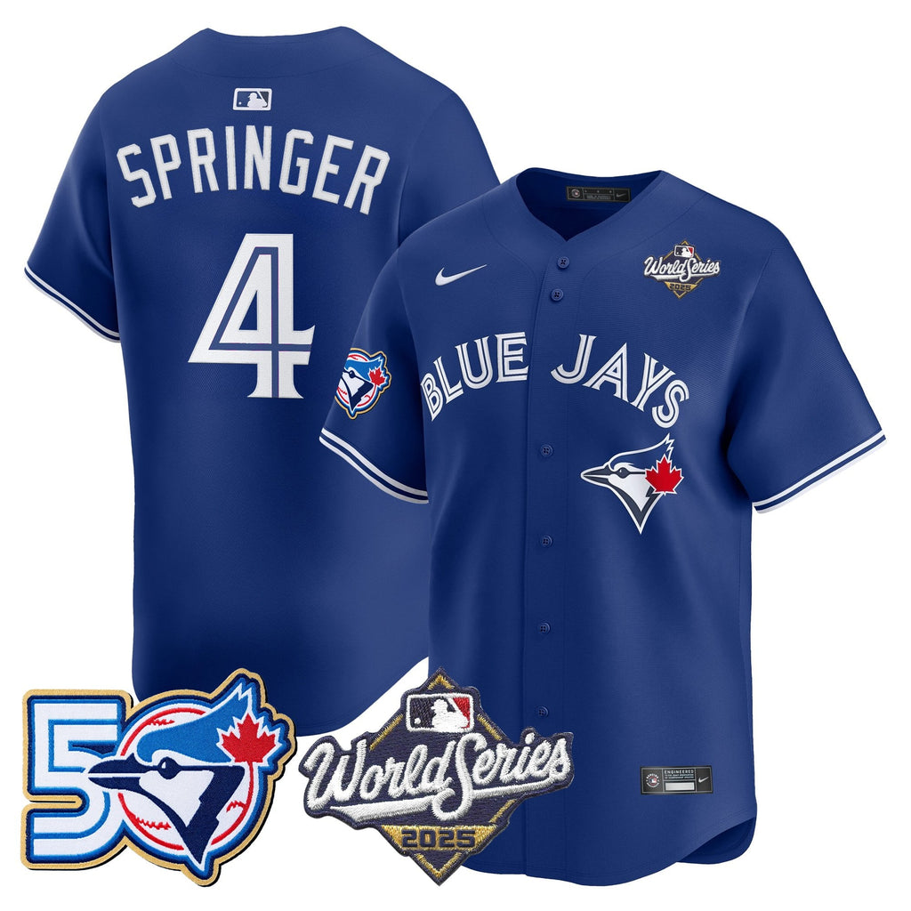 Men's Toronto Blue Jays 2025 World Series Vapor Premier Limited Jersey - 50 Seasons Patch - All Stitched