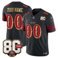 San Francisco 49ers 80th Anniversary Patch Vapor Limited Custom Jersey - Rivalries Edition - All Stitched