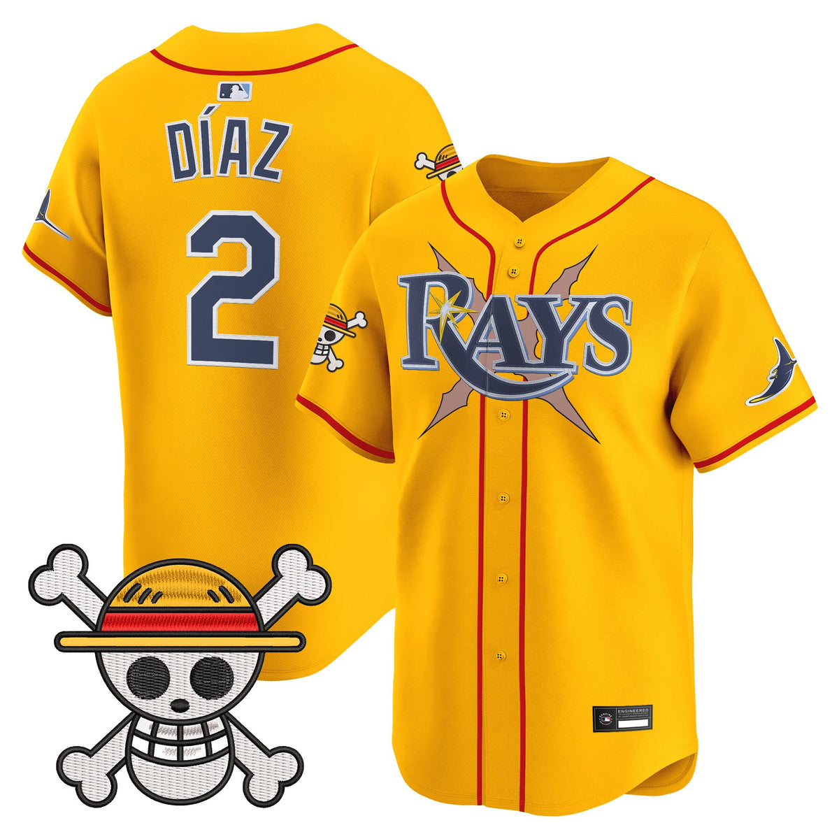Men's Tampa Bay Rays x One Piece Vapor Premier Limited Jersey - Stitched