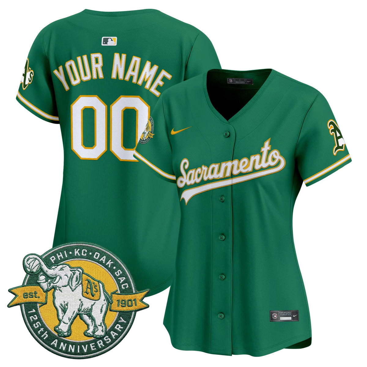 Athletics 'Sacramento Edition' Vapor Premier Limited Custom Jersey - 125th Anniversary Patch - All Stitched