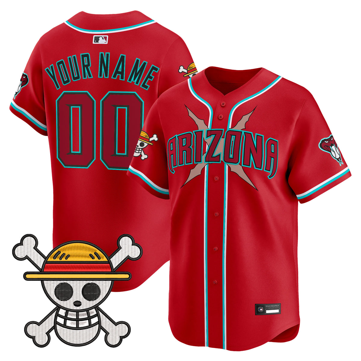 Diamondbacks x One Piece Vapor Premier Limited Custom Jersey - Stitched