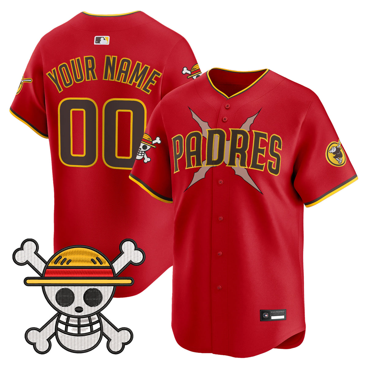 Padres x One Piece Vapor Premier Limited Custom Jersey - Stitched