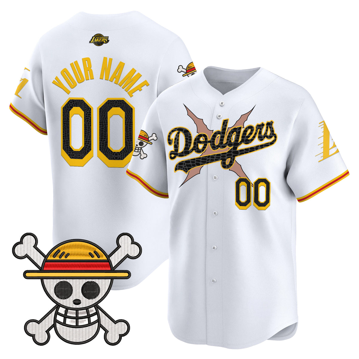 Los Angeles Dodgers x One Piece x Mamba Vapor Premier Limited Custom Jersey - Stitched