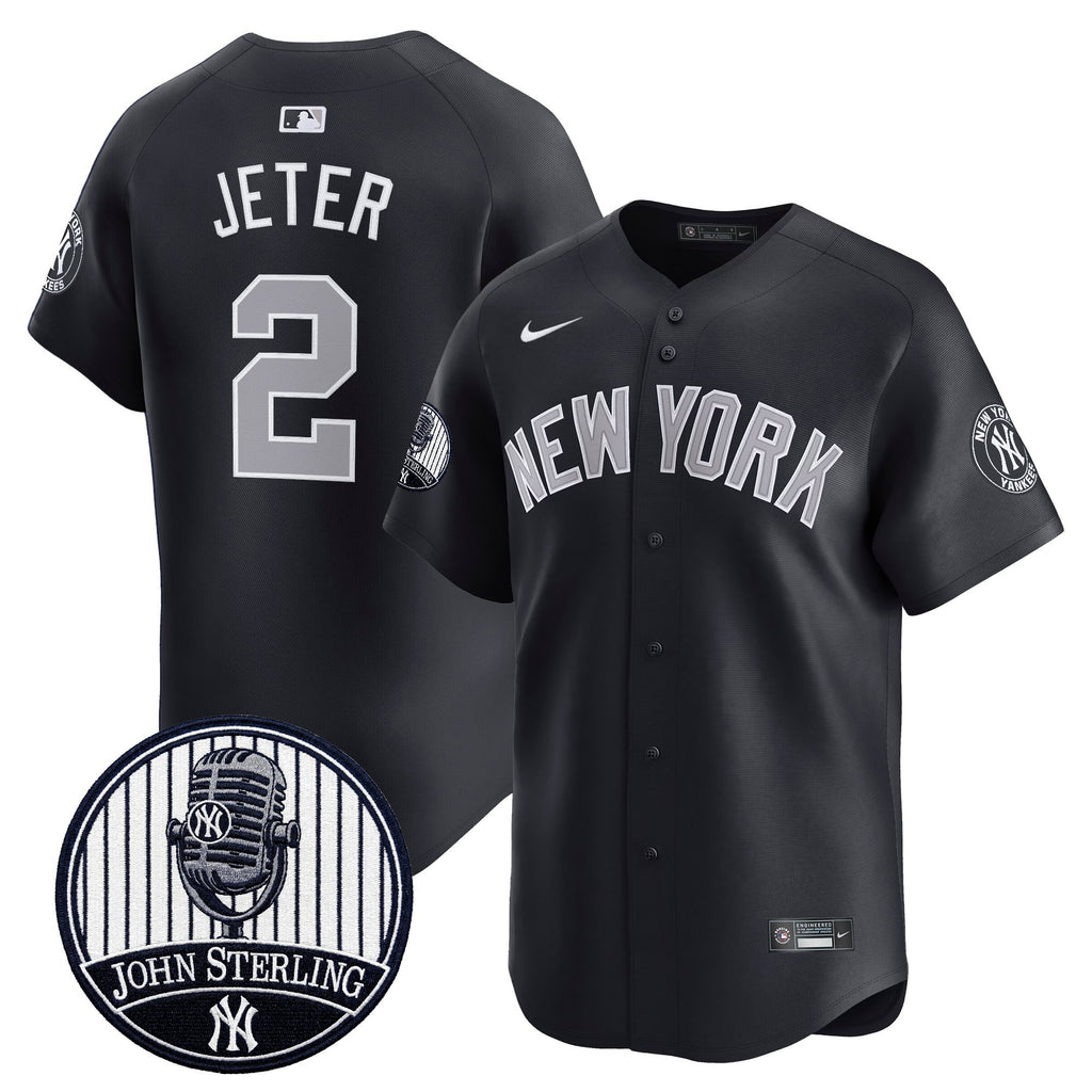 Men's Yankees John Sterling "The Voice of the Yankees" Tribute Patch Vapor Premier Limited Jersey V2 - All Stitched