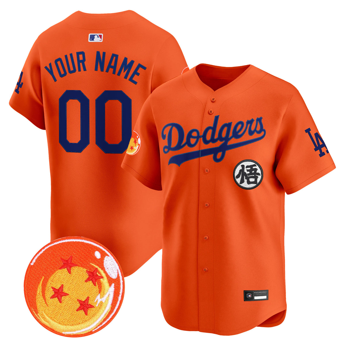 Los Angeles Dodgers x Dragon Ball Vapor Premier Limited Custom Jersey - Stitched