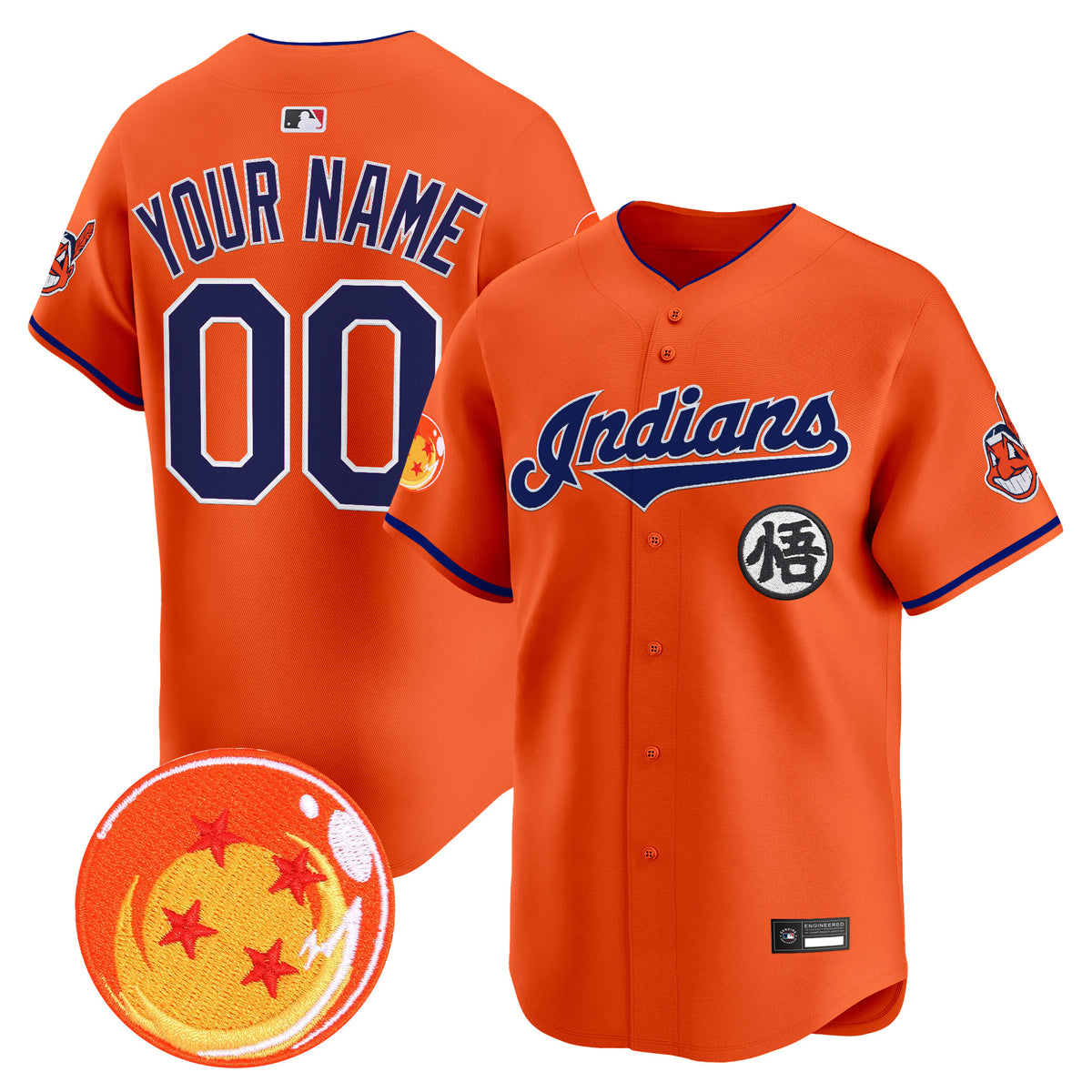 Cleveland Indians x Dragon Ball Vapor Premier Limited Custom Jersey - All Stitched