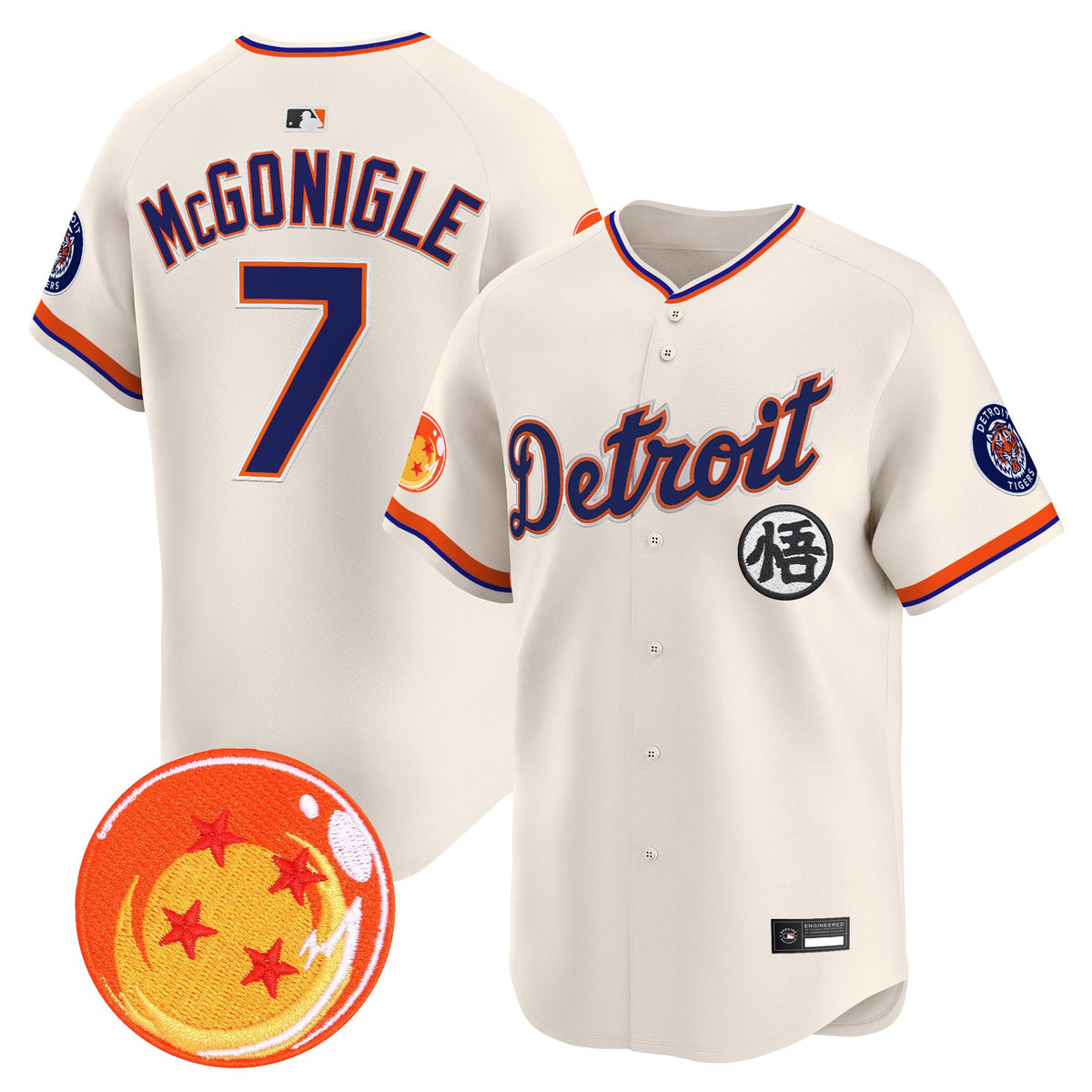 Men's Detroit Tigers x Dragon Ball Vapor Premier Limited Jersey - All Stitched