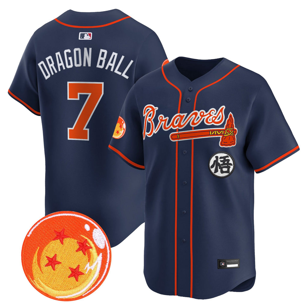 Men's Atlanta Braves x Dragon Ball Vapor Premier Limited Jersey - All Stitched