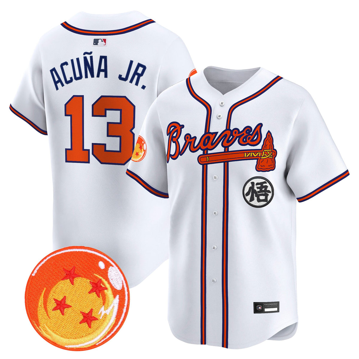 Men's Atlanta Braves x Dragon Ball Vapor Premier Limited Jersey - All Stitched