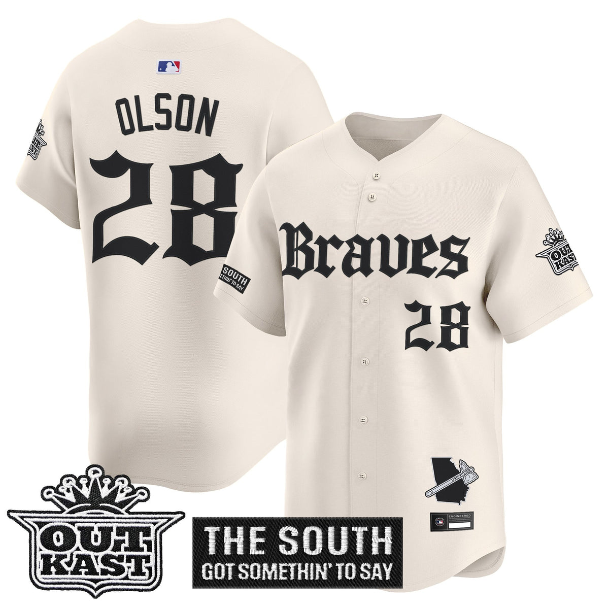 Men's Atlanta Braves 'Gothic South x Outkast Edition' Vapor Premier Limited Jersey V2- All Stitched