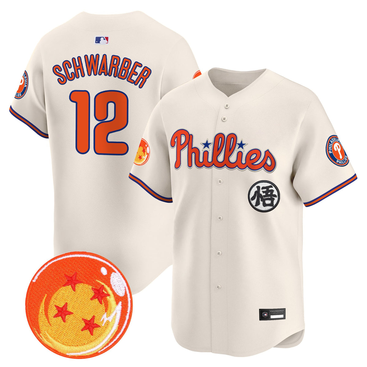 Men's Philadelphia Phillies x Dragon Ball Vapor Premier Limited Jersey - All Stitched