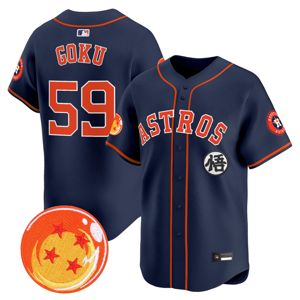 Men's Houston Astros x Dragon Ball Vapor Premier Limited Jersey - All Stitched