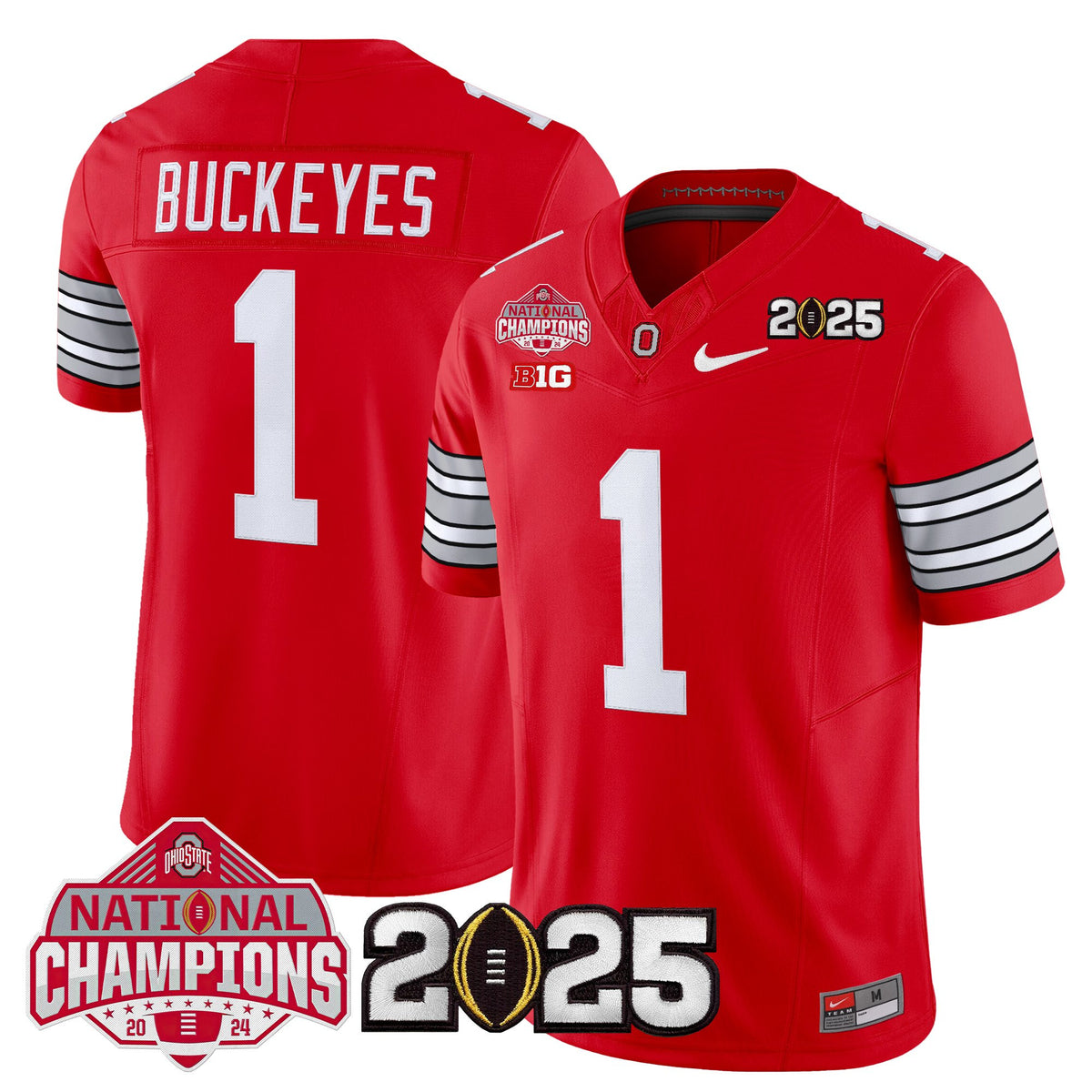 Men's Ohio State Buckeyes 2026 "Tunnel Vision" National Champions Patch Vapor Limited Jersey - All Stitched