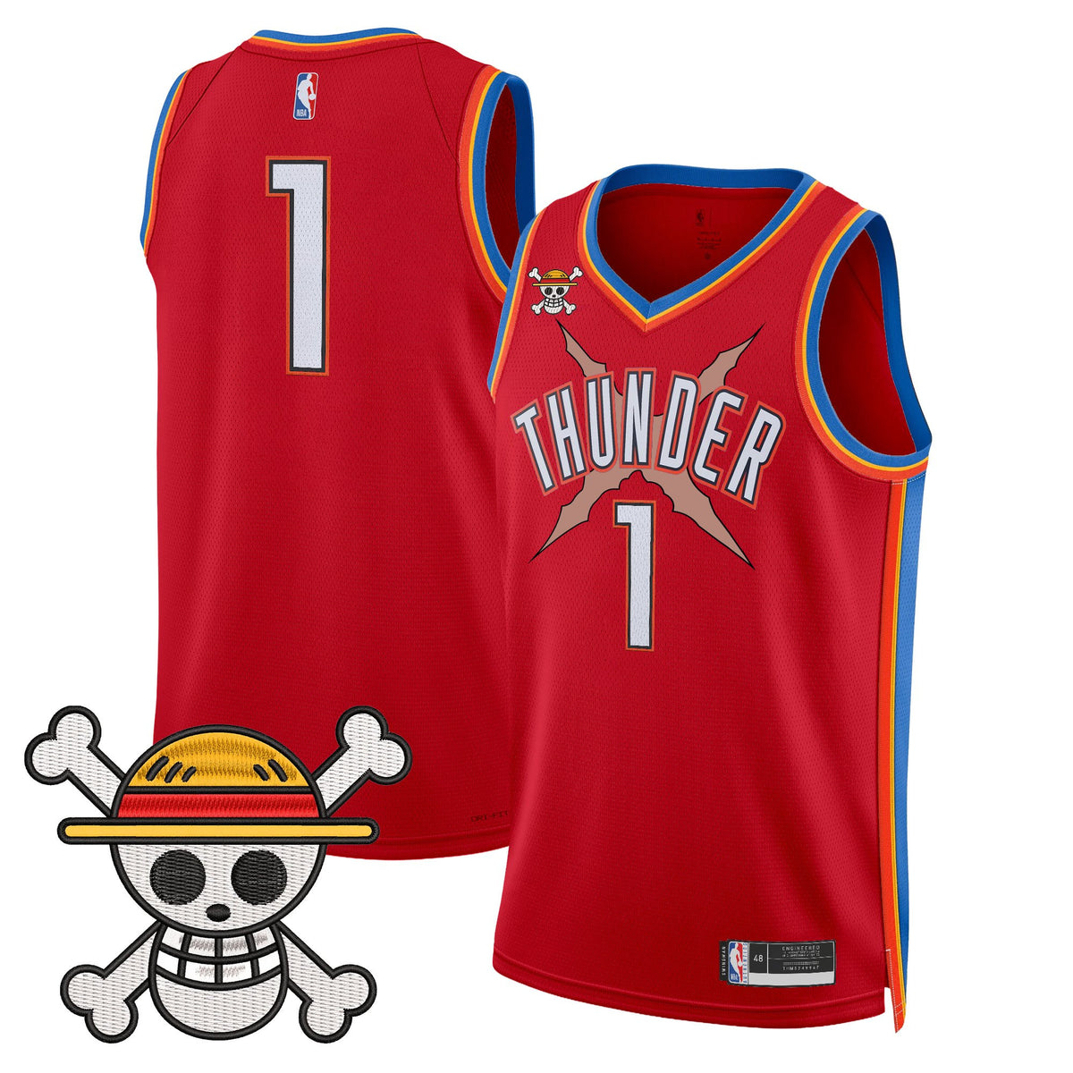 Men's Oklahoma City Thunder x One Piece Swingman Jersey- Stitched