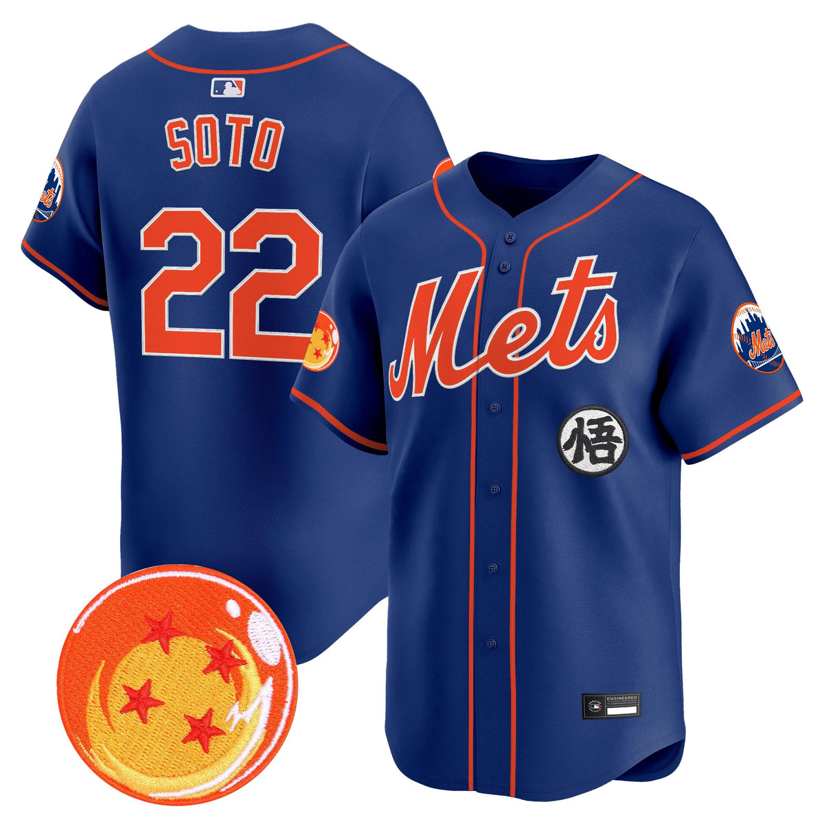 Men's New York Mets x Dragon Ball Vapor Premier Limited Jersey - All Stitched