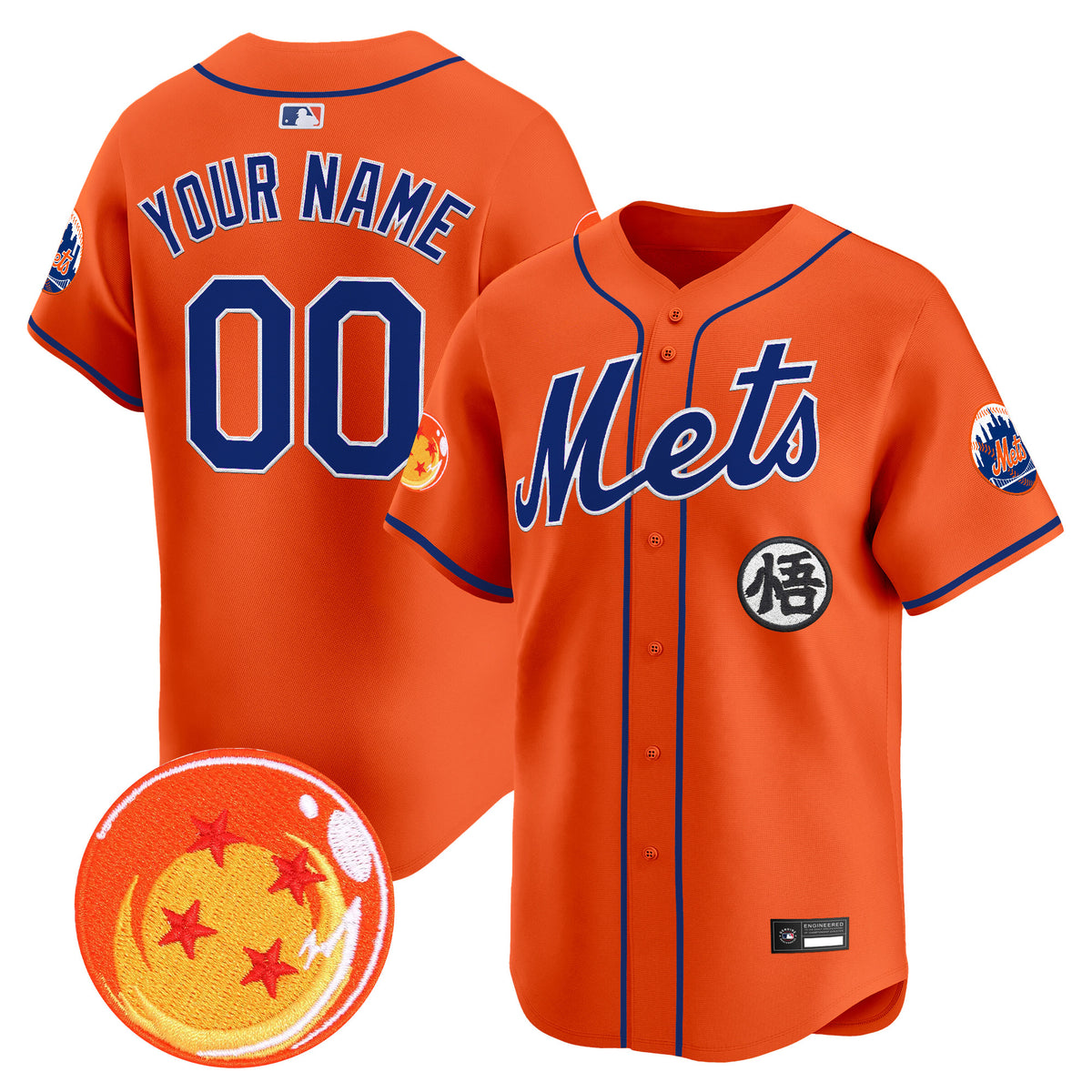 New York Mets x Dragon Ball Vapor Premier Limited Custom Jersey - All Stitched