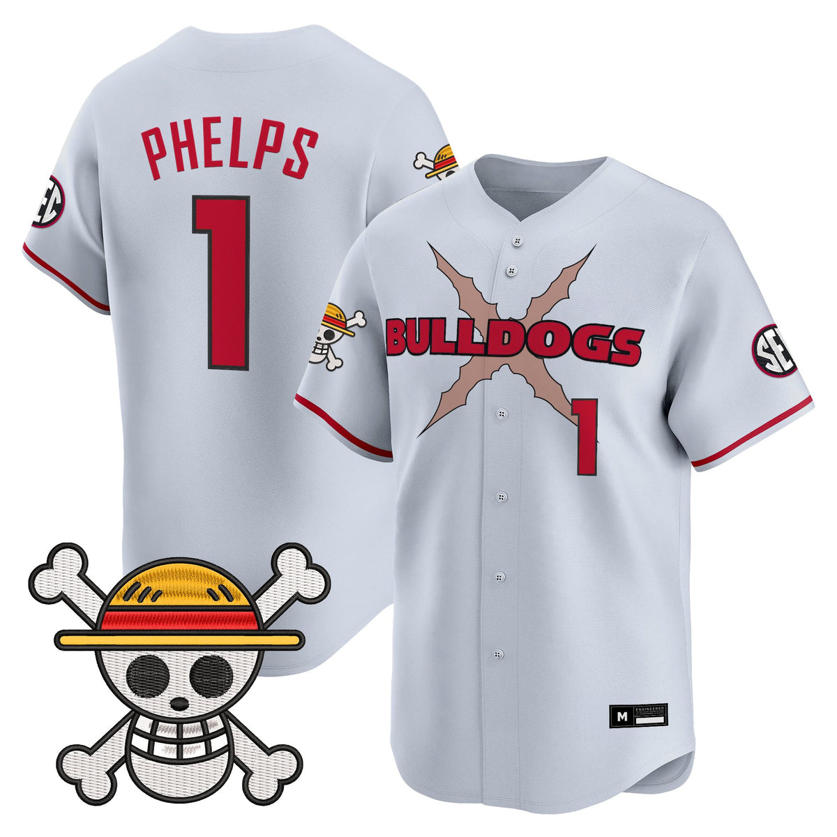 Men's Georgia Bulldogs Baseball x One Piece Vapor Premier Limited Jersey - Stitched