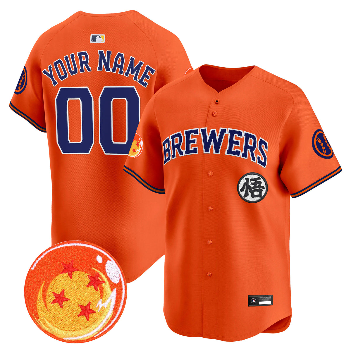 Milwaukee Brewers x Dragon Ball Vapor Premier Limited Custom Jersey - All Stitched