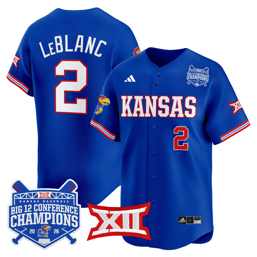 Men's Kansas Jayhawks Baseball Big 12 Conference Champions 2026 Vapor Premier Limited Jersey - All Stitched