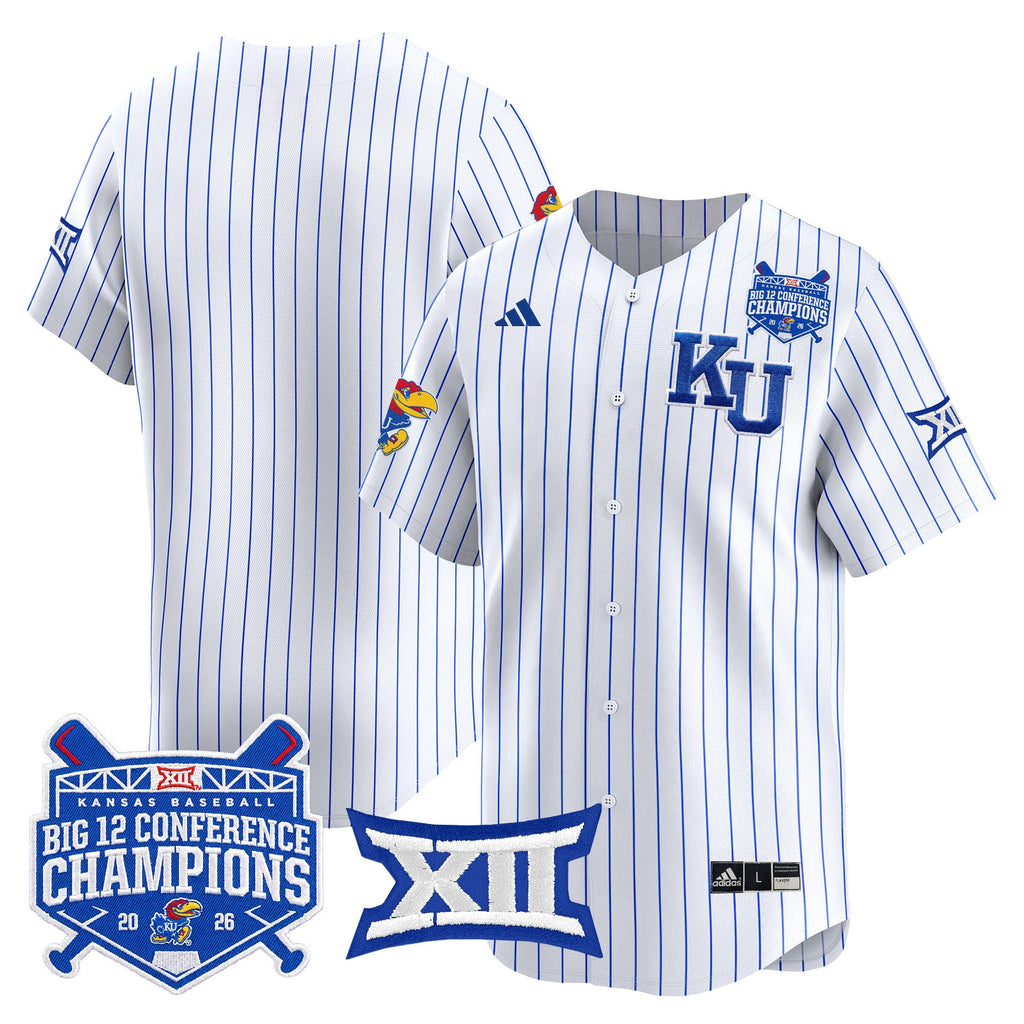 Men's Kansas Jayhawks Baseball Big 12 Conference Champions 2026 Vapor Premier Limited Jersey - All Stitched