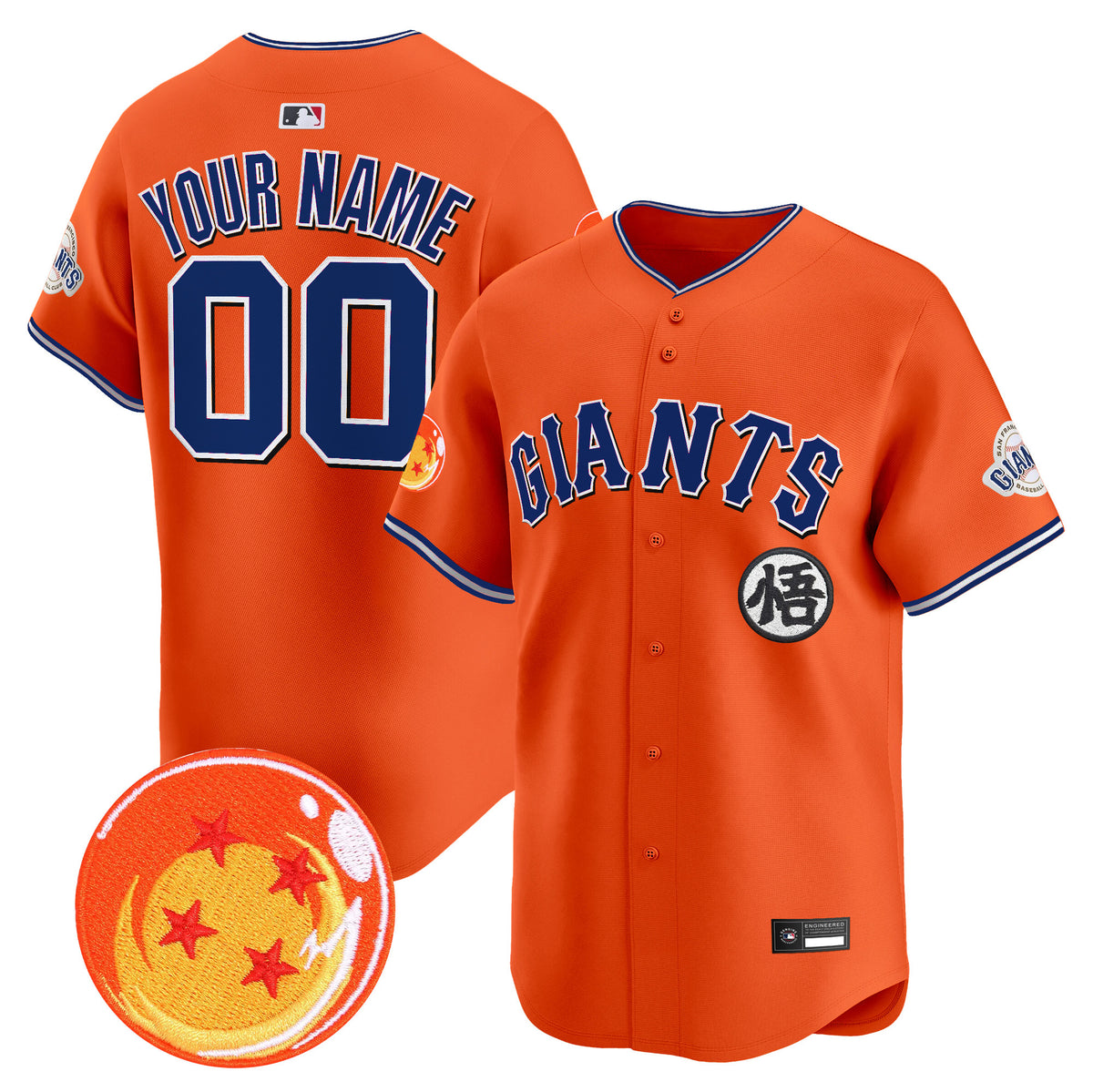 San Francisco Giants x Dragon Ball Vapor Premier Limited Custom Jersey - All Stitched