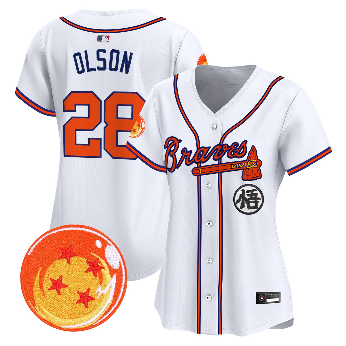 Women's Atlanta Braves x Dragon Ball Vapor Premier Limited Jersey - All Stitched