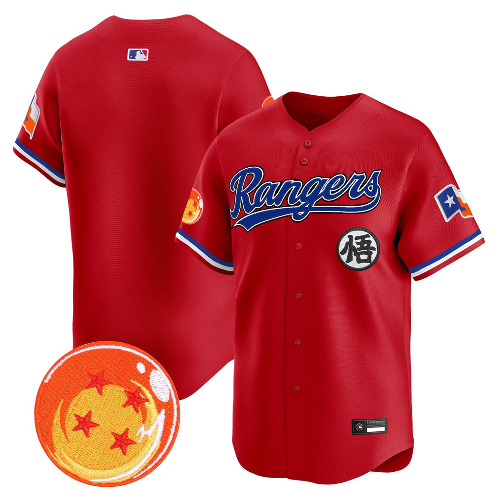 Men's Texas Rangers x Dragon Ball Vapor Premier Limited Jersey - All Stitched