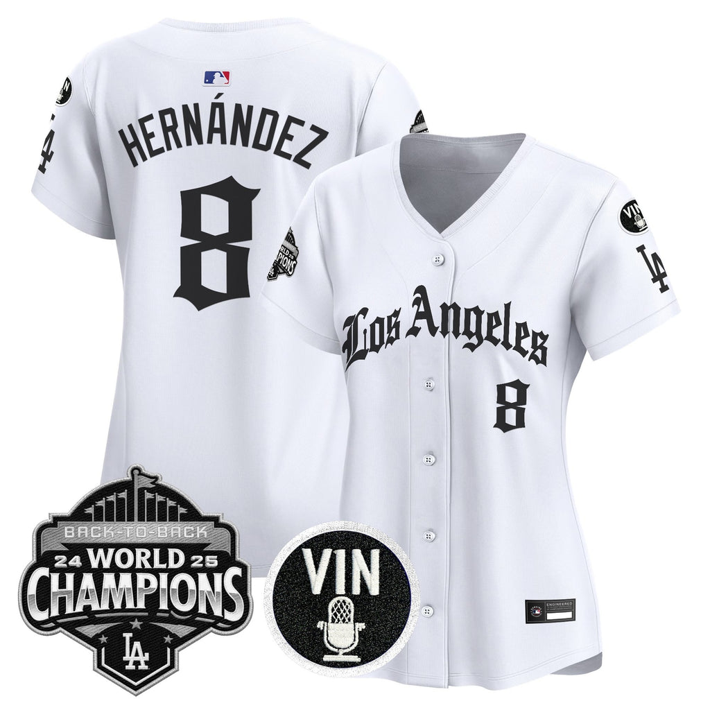 Women's Dodgers 2025 Back-To-Back Champions Vapor Premier Limited Jersey - LA Gothic Edition - All Stitched