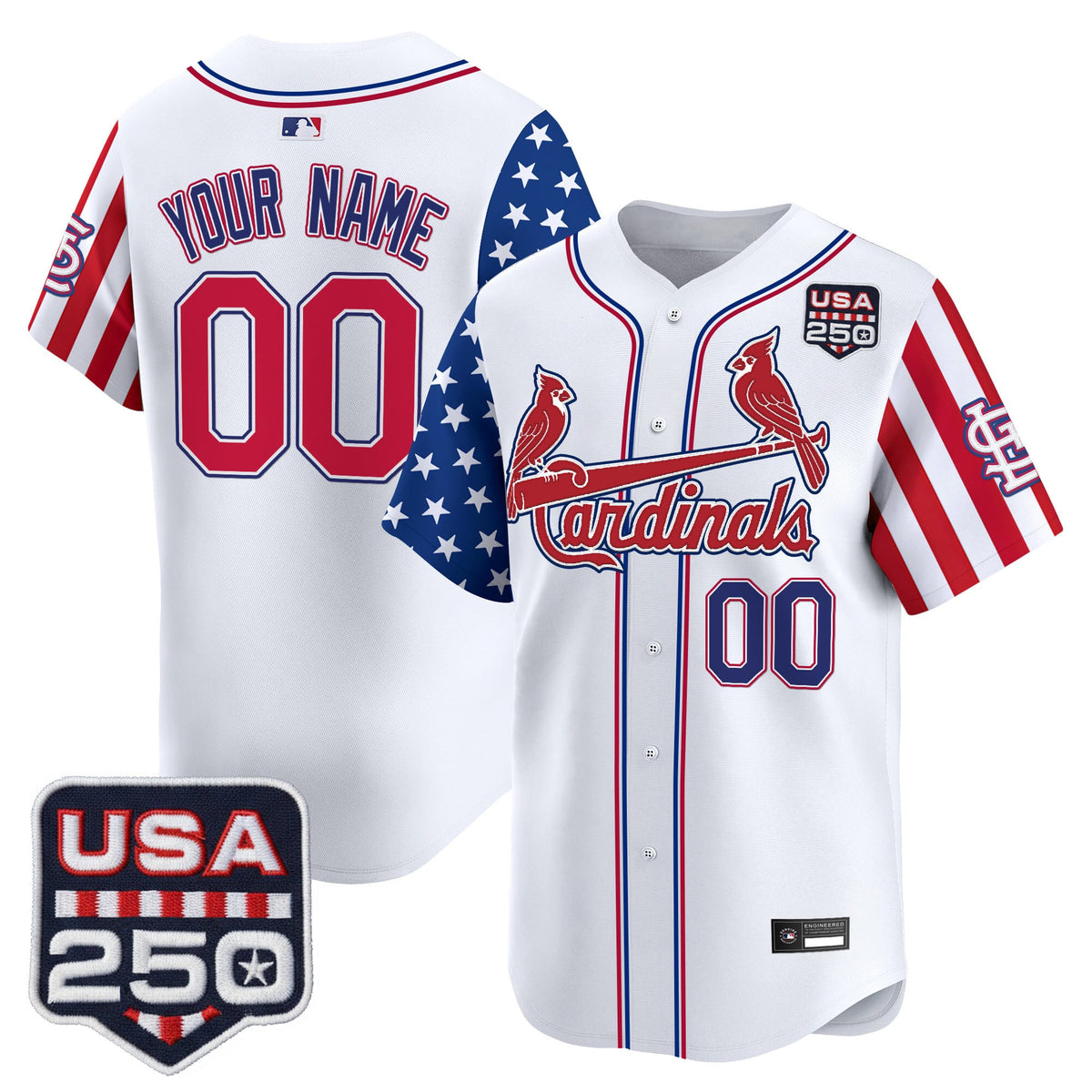 St. Louis Cardinals "America 250 Edition" Vapor Premier Limited Custom Jersey - All Stitched