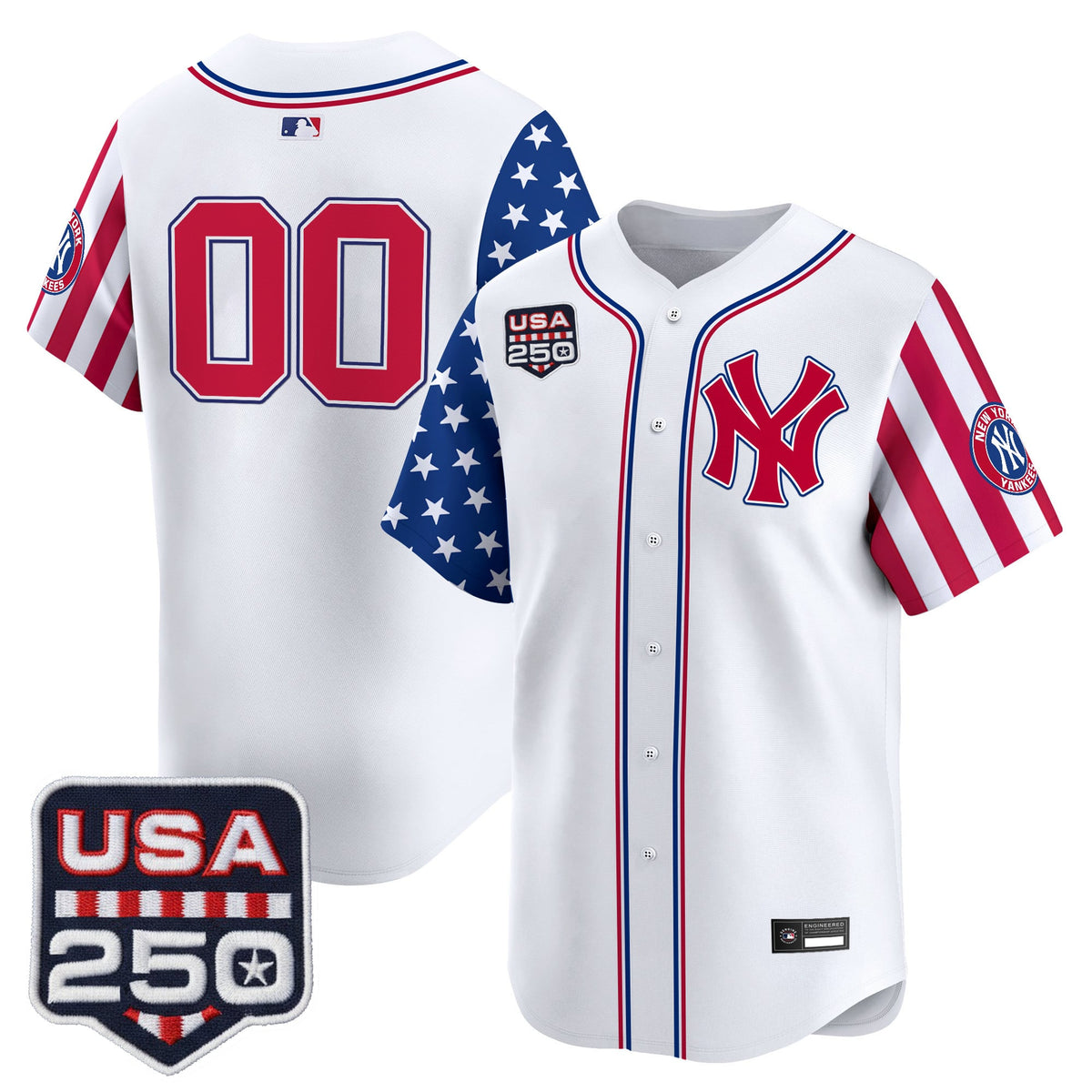 Yankees "America250 Edition" Vapor Premier Limited Custom Jersey V2 - All Stitched