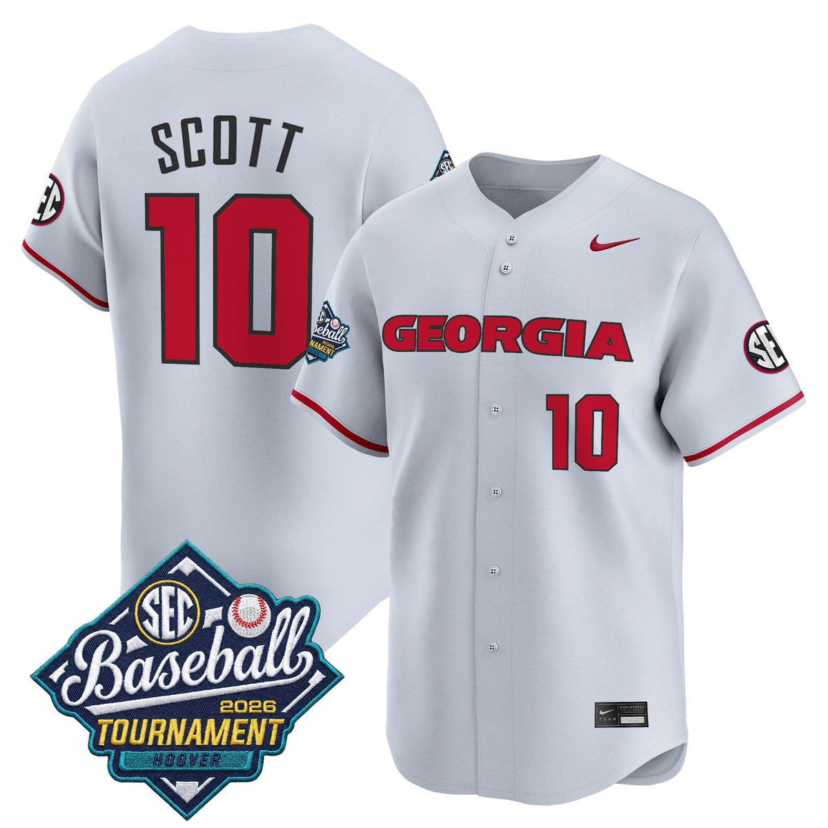 Men's Georgia Bulldogs Baseball Sec Tournament Champions 2026 Vapor Premier Limited Jersey - All Stitched