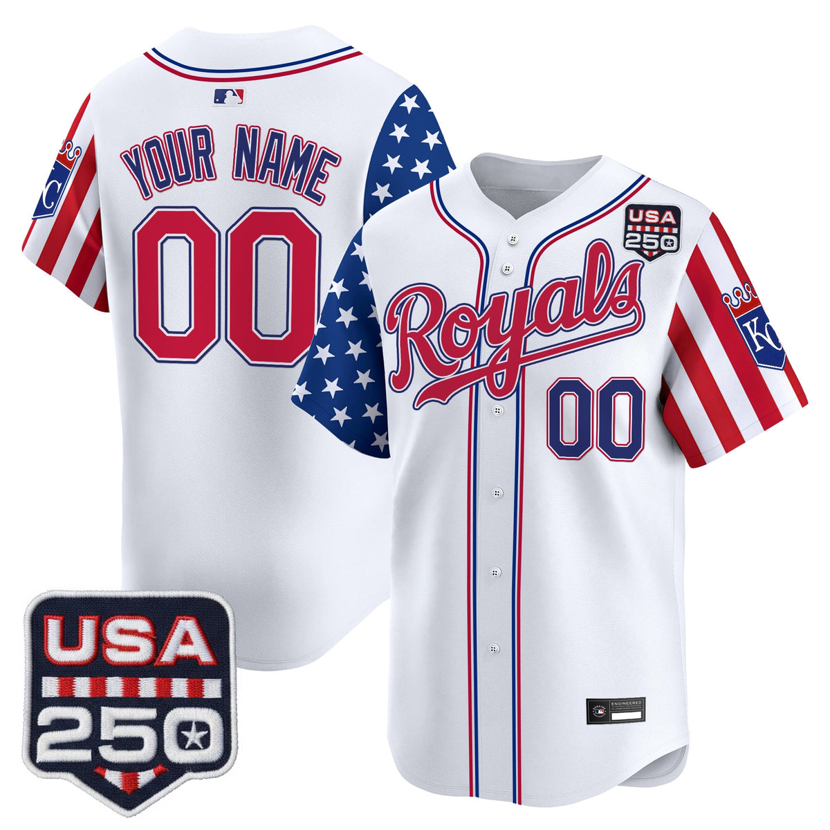 Kansas City Royals "America 250 Edition" Vapor Premier Limited Custom Jersey - All Stitched