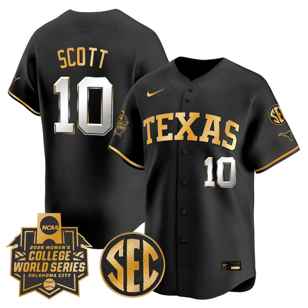 Men's size - Texas Longhorns Softball 2026 World Series (WCWS) Vapor Premier Limited Jersey - All Stitched