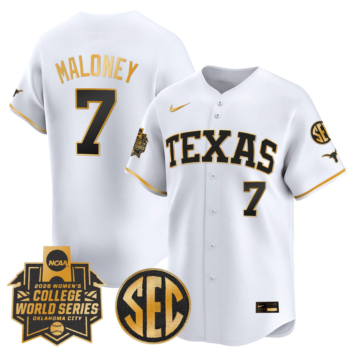Men's size - Texas Longhorns Softball 2026 World Series (WCWS) Vapor Premier Limited Jersey - All Stitched