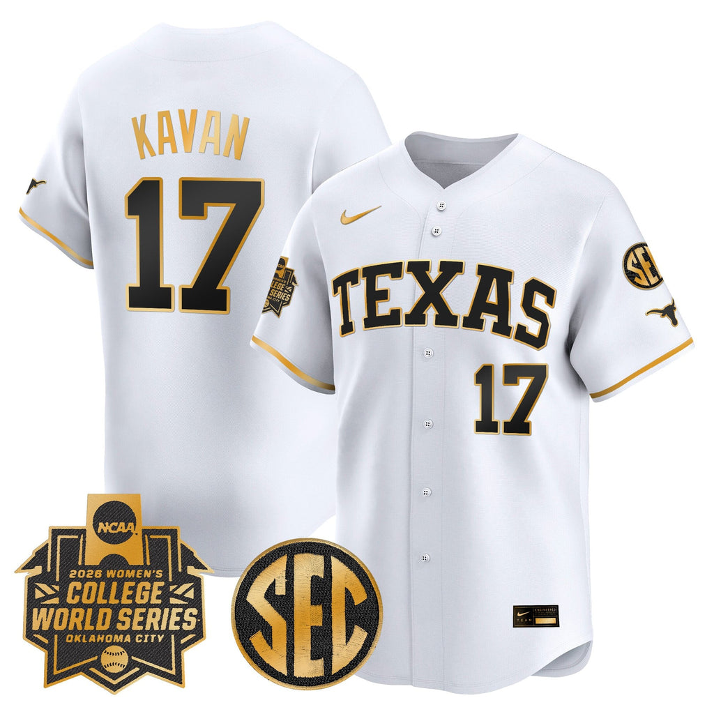 Men's size - Texas Longhorns Softball 2026 World Series (WCWS) Vapor Premier Limited Jersey - All Stitched