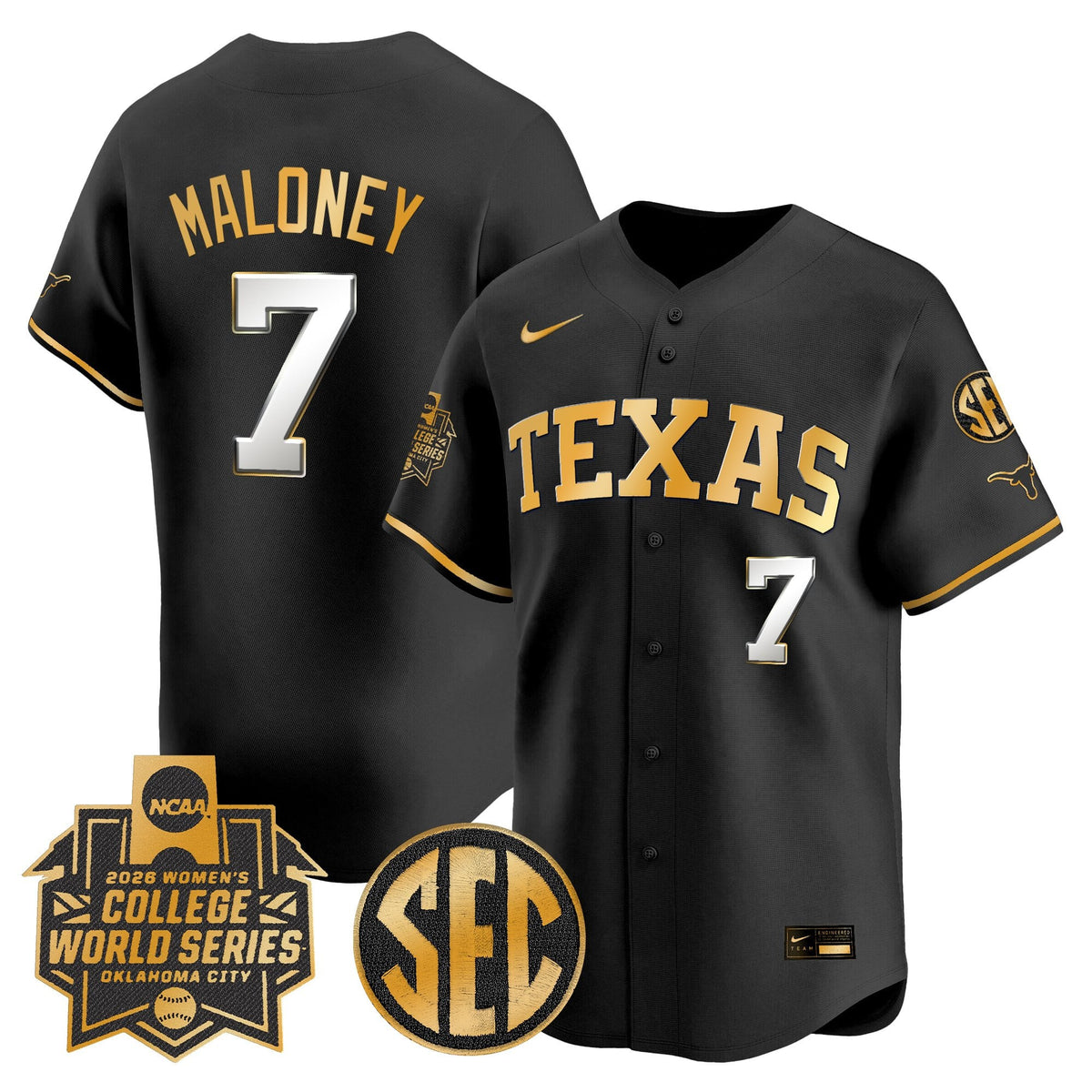 Men's size - Texas Longhorns Softball 2026 World Series (WCWS) Vapor Premier Limited Jersey - All Stitched