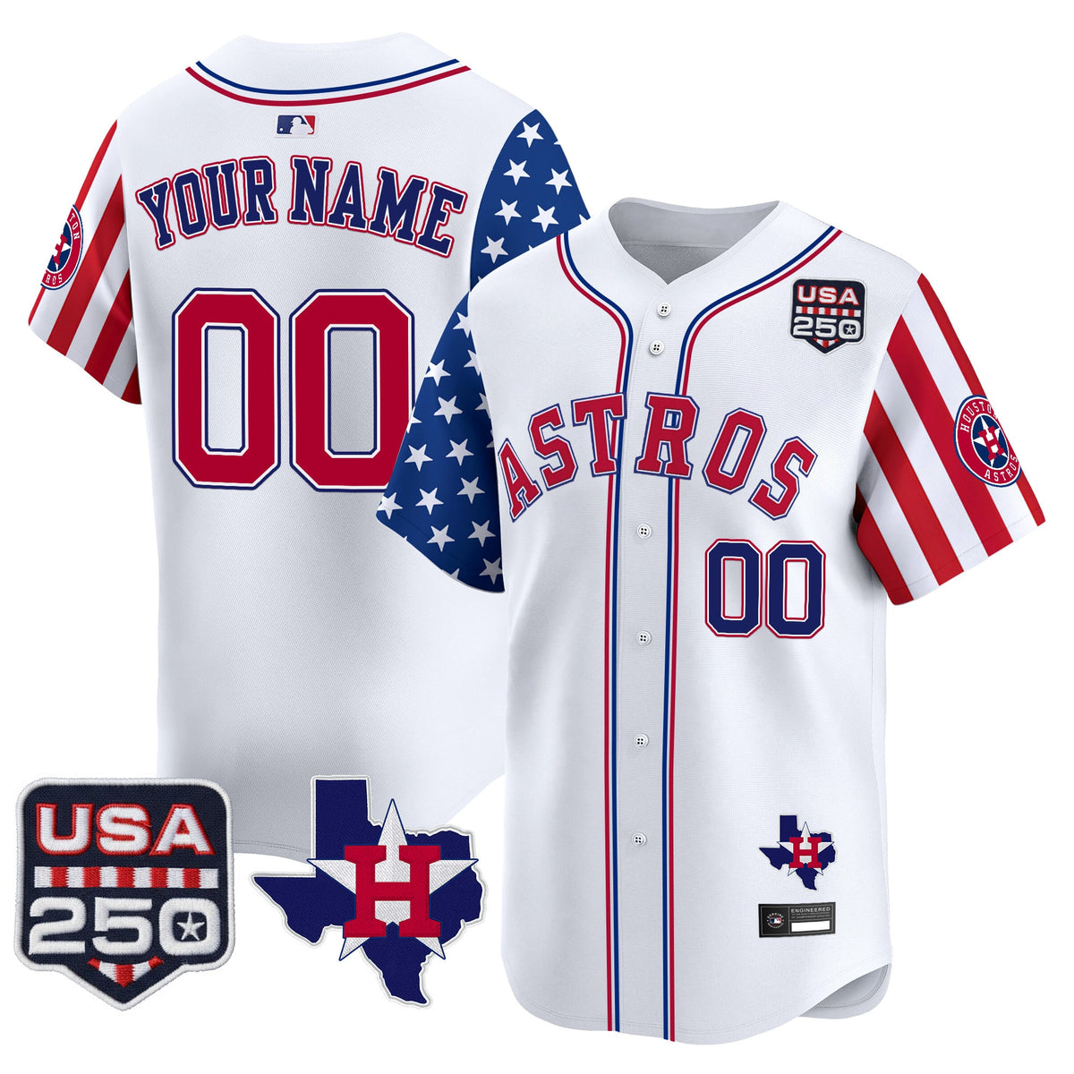 Houston Astros "America 250 Edition" Vapor Premier Limited Custom Jersey - All Stitched