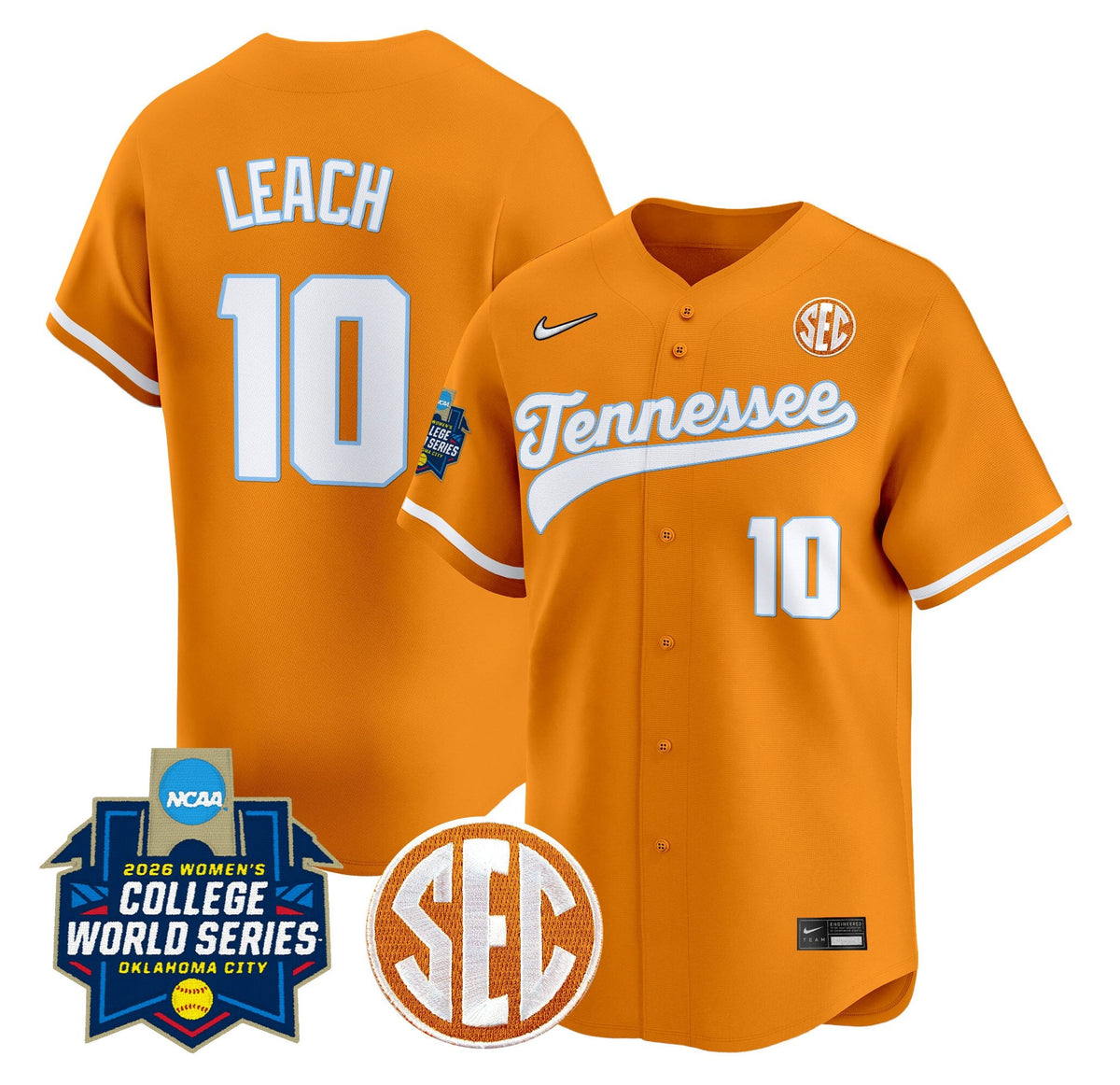 Men's Size - Tennessee Volunteers Softball 2026 World Series (WCWS) Vapor Premier Limited Jersey - All Stitched