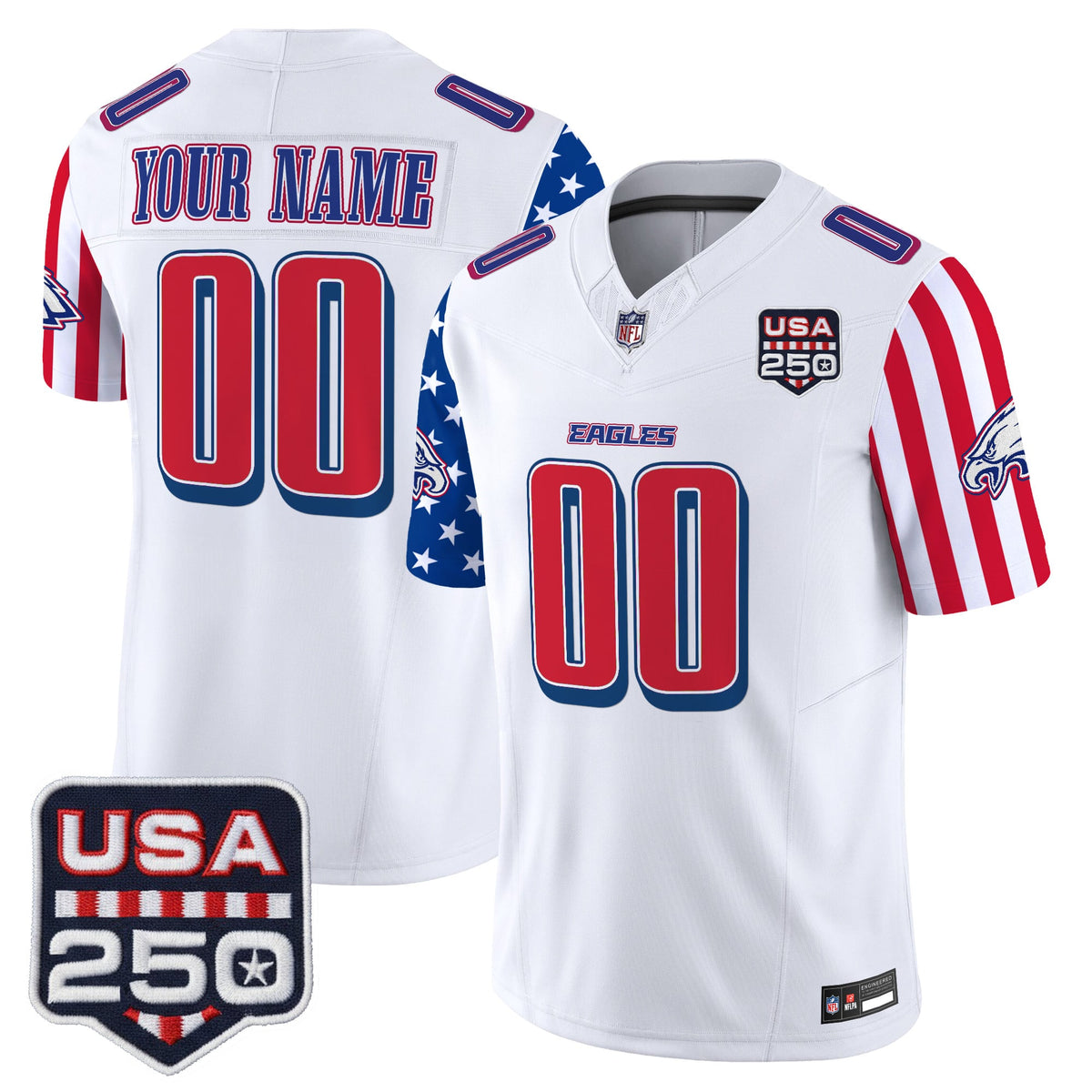 Philadelphia Eagles "America 250 Edition" Vapor Limited Custom Jersey - All Stitched