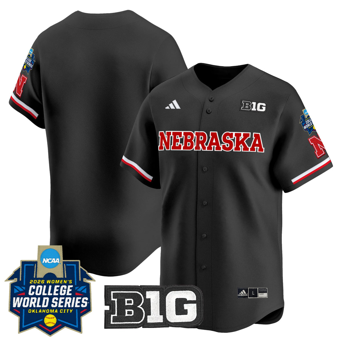 Men's Size - Nebraska Cornhuskers Softball 2026 World Series (WCWS) Vapor Premier Limited Jersey - All Stitched
